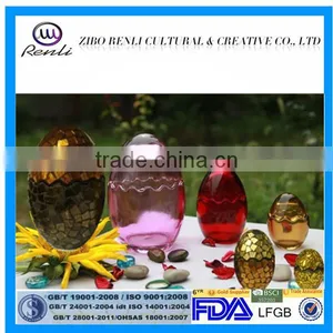 Ornament Handmade Mosaic Decorative Golden Easter Glass Egg thumbnail-1