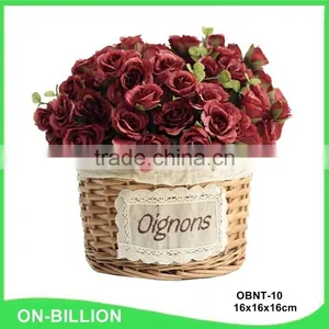 Household Cheap Decorative Handmade Flower Wicker Basket thumbnail-3