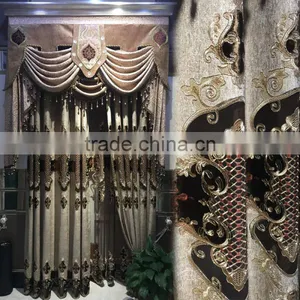 ZY9987 Luxury European Style Living Room Bedroom Black Curtains Shade American Luxury Jacquard Curtains thumbnail-1
