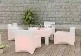 PE Material Rotational Moulding Plastic Rechargeable LED Colorful Chair thumbnail-1