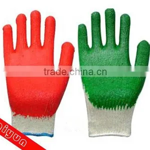 Cotton Safety Gloves, Knittle Wrist Cotton Lining PVC Heavy Duty Safety Gloves, Work Glove thumbnail-1