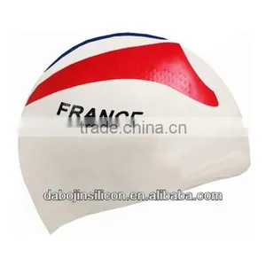 France National Flag Patriotic Silicone Swim Caps With CE/ROHS Certification thumbnail-1