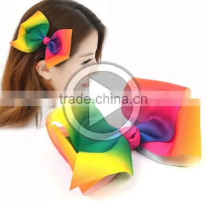New Born Hair Bow Big Ribbon Bow With Alligator Clip thumbnail-1