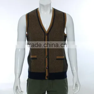 v Neck Sweater Vest Wholesale,slimming Vest for Men,Houndstooth Pattern Vest Knitting Machine for Sweater Vest thumbnail-1