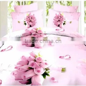 King Size 3d Printed Bed Sheet Fabric/4 Pieces thumbnail-2