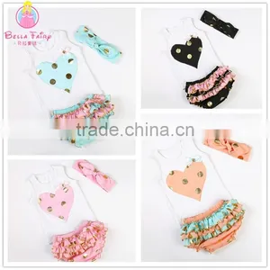 Hot Sale Bulk Super Cute Baby Valentine Boutique Outfit Sets Love Heart Baby Onesie Wholesale thumbnail-1