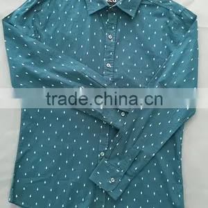 Long Sleeve Shirt Fashion Dot Casual Man Green Shirts thumbnail-2