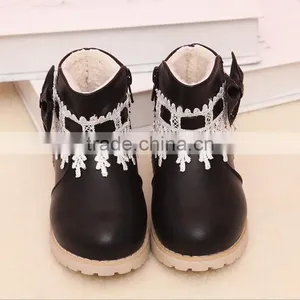 Zm40349b Bowknot Design Lace Children Warm Boots Winter Snow Shoes thumbnail-4