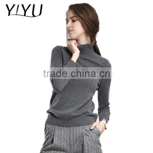 Custom High Quality Women Slim Turtleneck Knit Cashmere Pullover thumbnail-1
