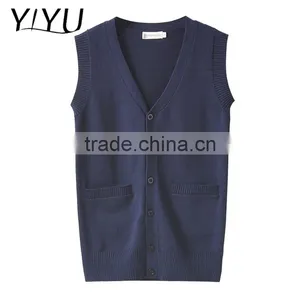 Trend Girl Dark Blue School Uniform Cardigan Vests for High School Students thumbnail-1