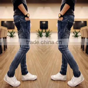 Price of Jeans Manufacturing Machinery Patchwork Blue Wholesale China Trousers for Men Jeans thumbnail-3