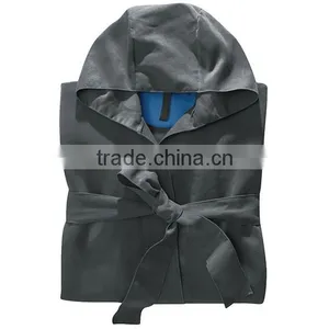 Solid Color Microfiber Bathrobe thumbnail-1