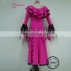 2015 Red Long Sleeve Modern Long Stripper Dance Stage Dance Dress M-01 thumbnail-6