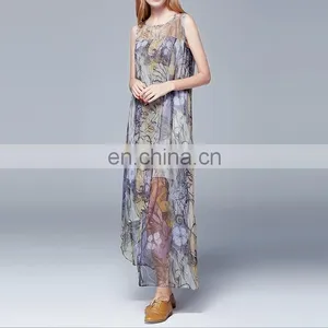 Top Grade Ladies Chiffon Elegant Summer Fitness Sleeveless Dress thumbnail-2