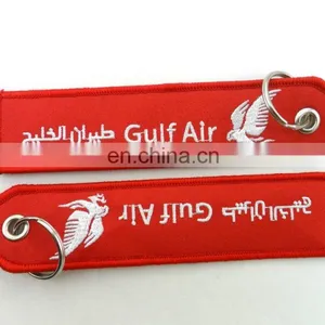 Custom Cheap Wholesale Yellow Overlock Embroidered Keychain thumbnail-3