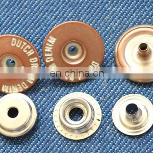 Embossed Metal Logo Metal Snap Button thumbnail-1