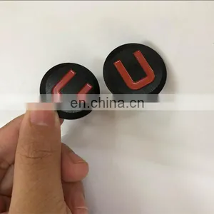 High Quality Aluminum Brushed Recessed Logo Label With Red Color Filled thumbnail-3