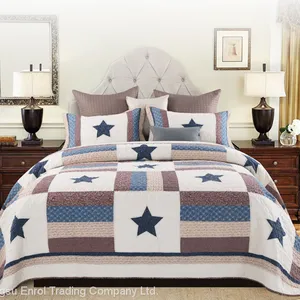 American Cotton Patchwork Bedspread 3pcs Set thumbnail-1