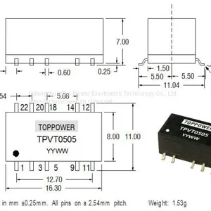 Продажа SMD DC/DC преобразователей/TPTV0505S-1W thumbnail-2