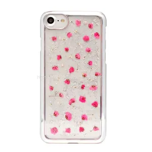Golden Edge Epoxy Phone Case Flower Phone Case Floral Mobile Cover thumbnail-3