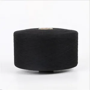 Keshu Gloves Yarn Open End Recycled Cotton Polyester Blended Yarn For Gloves Ne6s/1 Black Producing thumbnail-4