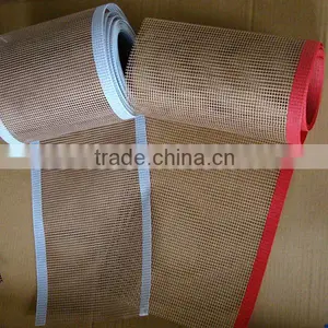 Systems 1*1/2*2/4*4/10*10 Hole Ptfe Teflon Mesh Belt Brown With Bull Nose Joint High Temperature Made in China thumbnail-1