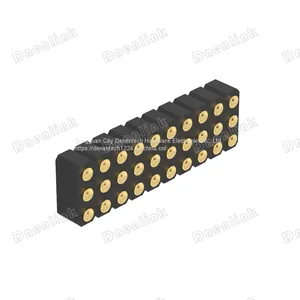 Dnenlink 3.00mm Pitch Triple Row H4.0mm Concave Contact Straight Female Header SMT Type PogoPin Header thumbnail-4