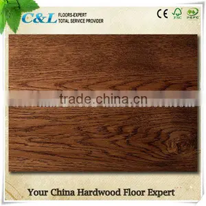 Handscraped Prefinished Natural Solid Red Oak Hardwood Flooring thumbnail-1
