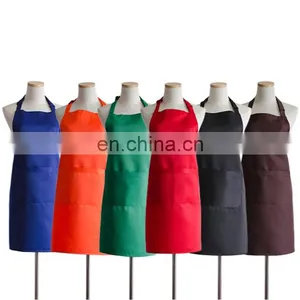 Wholesale Custom Made Logo Printing Adjustable Polyester Durable Kitchen Apron For Cook With Pockets and Hats thumbnail-5