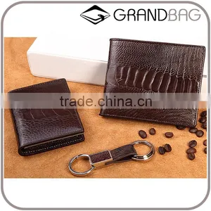 High Quality Custom Genuine Real Ostrich Leg Leather Small Wallet for Men thumbnail-1