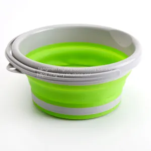 Space Saving Collapsible Bucket With Handle Round Foldable Tub Portable Folding Water Bucket thumbnail-3
