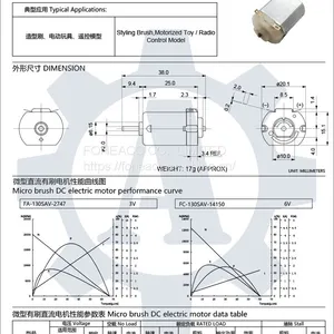 FK-130 FC-130 20.4 mm Diameter Micro Brush dc Electric Motor thumbnail-2