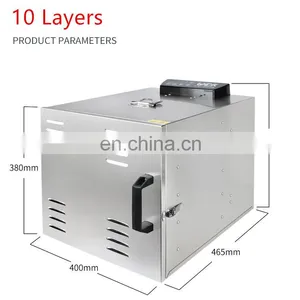 8 Trays Large Food Dehydrator Pet Snacks Dehydration Dryer Fruit Vegetable Herb Meat Drying Machine Stainless Ste thumbnail-3