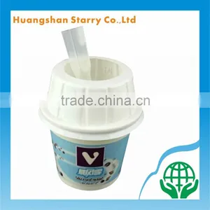 PS Lid Cover Disposable Ice Cream Cup With Spoon thumbnail-1