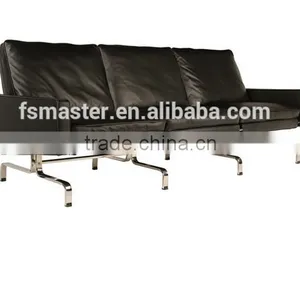Famous Luxury Poul Kjaerholm PK31 Sofa 3 Seat Leather Sofa Replica thumbnail-1