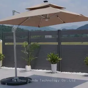 Aluminum 3*3m Double Roof Umbrella With Side Stand Outdoor Sunshade and Waterproof thumbnail-1