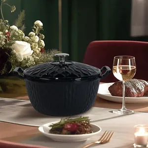 Professional Ripple Design Cast Iron Dutch Oven for Even Cooking thumbnail-1