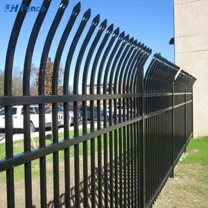 Modern Steel Garden Fence Galvanized Steel Picket 6'x8' Black Wrought Iron Fence Panels thumbnail-5