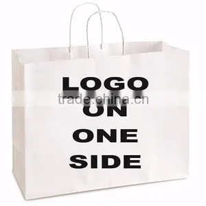 White Kraft Paper Bag With Handles thumbnail-1