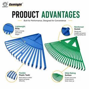 OEM Plastic Leaf Rake With Custom Color Logo and Handle for Garden Tool Importers and Dealers thumbnail-2