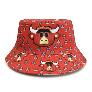 Two Color Full Print Bucket Hat Lightweight Polyester Sun Hat Wide Brim Outdoor Fisherman Cap Custom Printed thumbnail-1