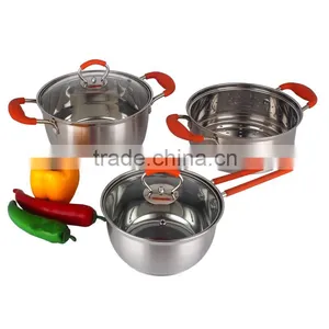 18/8 Stainless Steel Cookware Set With Silicone Handle thumbnail-2