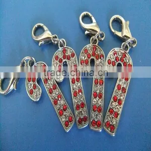 Zinc Alloy Jewelry Christmas Crutch Pendant Charm thumbnail-1