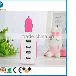 4 USB Port 4.3 A New Design Usb Car Charger With Universal Car Adapter With Usb Charger thumbnail-2