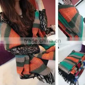 Winter Best Selling Plaid Acrylic Ladies Shawl thumbnail-1