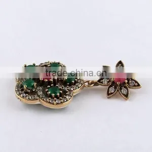 White CZ Green Onyx Red Onyx Pendant, Silver Jewellery India, 925 Silver Jewellery thumbnail-4