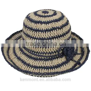 Fashion Ladies Summer Promotional Cheap Beach Hat Paper Straw Hat thumbnail-1