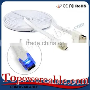 Led Light Double Color Usb 2.0 Weave Data Cable For Samsung S4 For Sony Z3 thumbnail-1