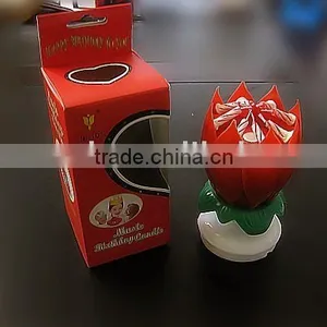 Lotus(flower) Birthday Music Candle thumbnail-1