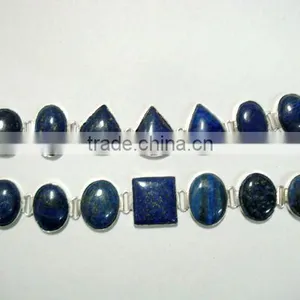 Lapis Gemstone Metal Bracelet thumbnail-1